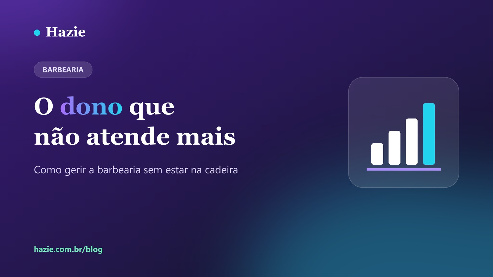 Capa do artigo: O dono que não atende mais, com um gráfico de barras